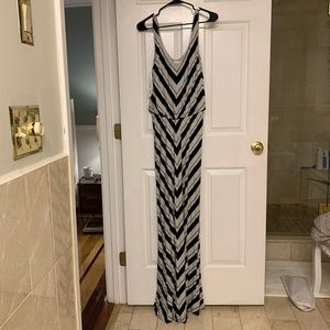 Ella Moss striped black and gray maxi long dress, small